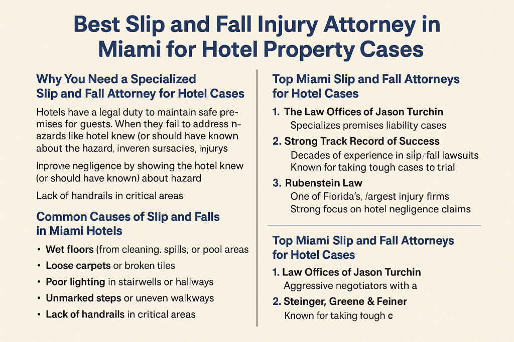 best slip and fall injury attorney in Miami for hotel property cases