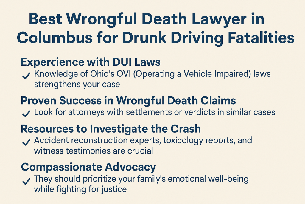best wrongful death lawyer in Columbus for drunk driving fatalities
