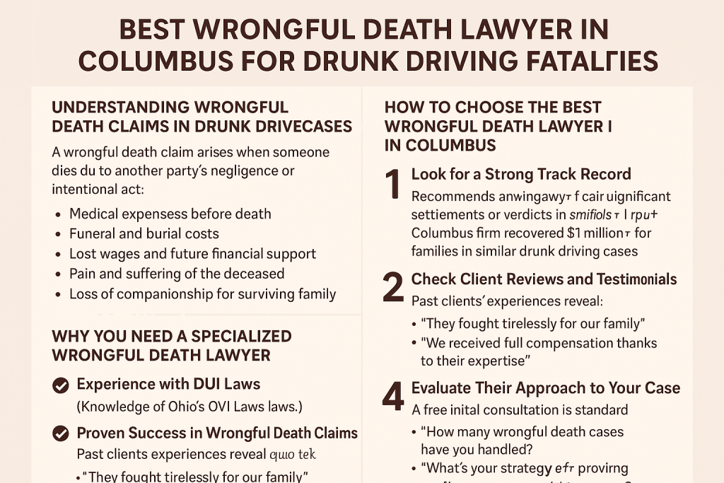 best wrongful death lawyer in Columbus for drunk driving fatalities